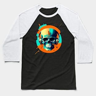 Skull _ Headphones _SaMario_Styles Baseball T-Shirt